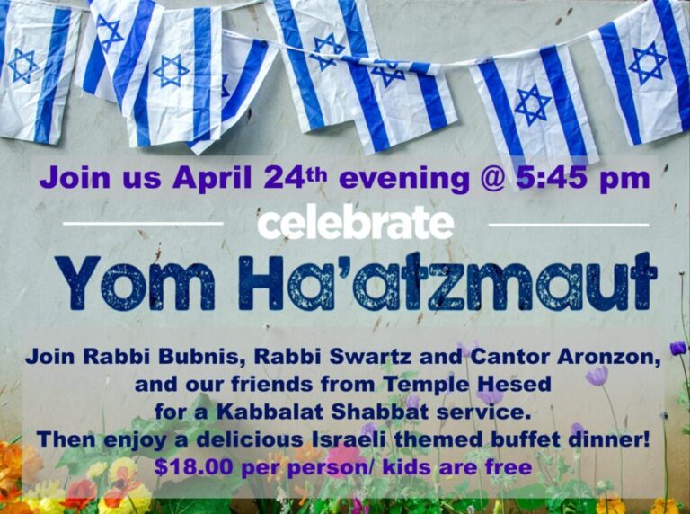 Services at Temple Israel – Celebrating Israel Independence Day